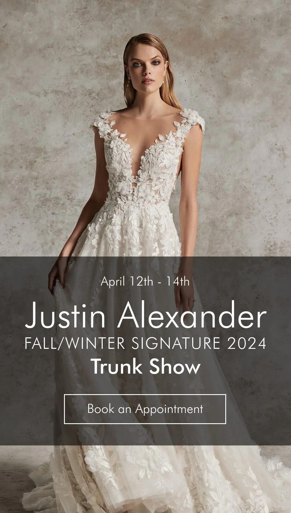 Mobile Justin Alexander Fall/Winter Signature 2024 Trunk Show Banner