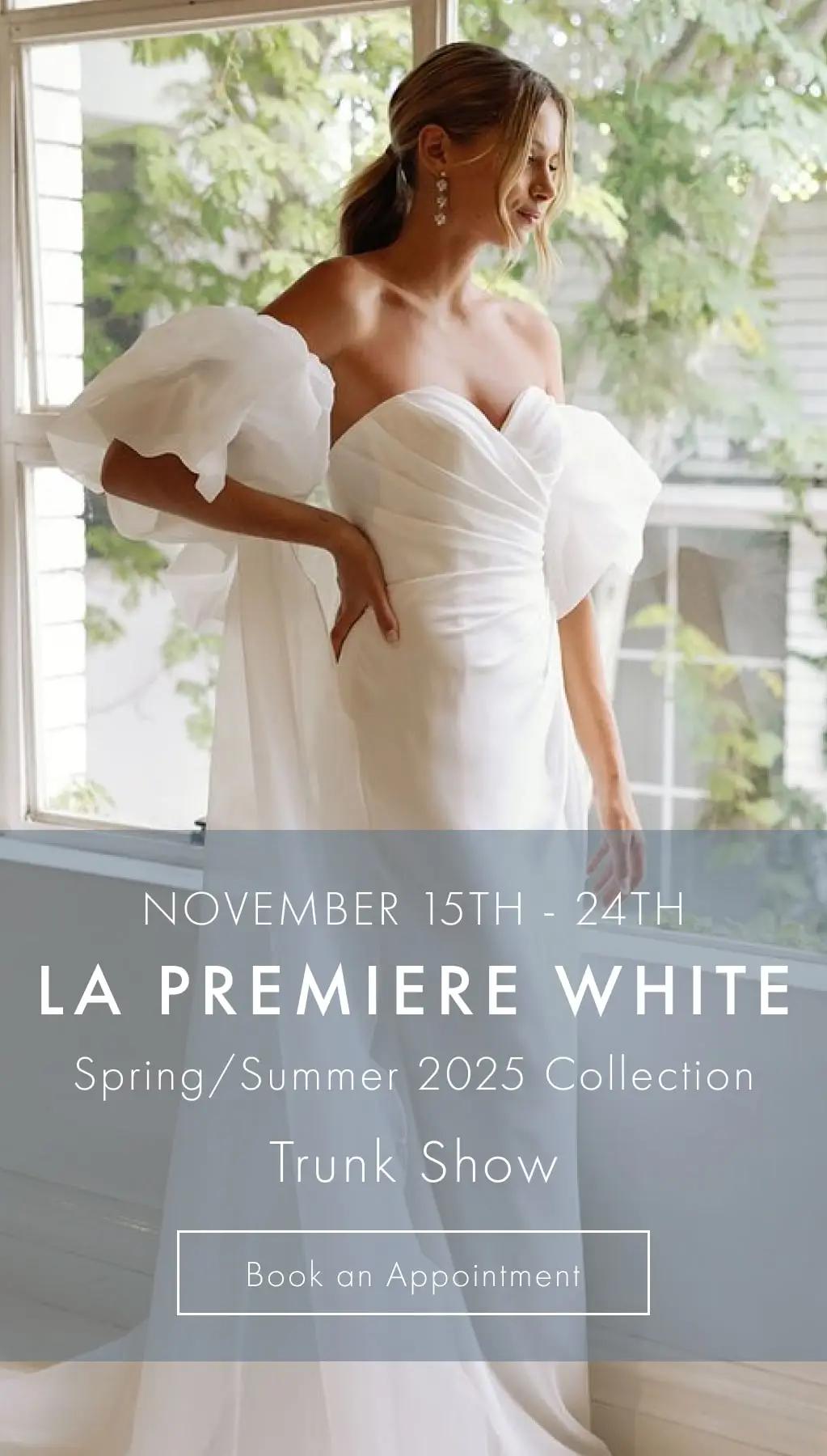 Mobile La Premiere White Spring Summer 2025 Trunk Show Banner